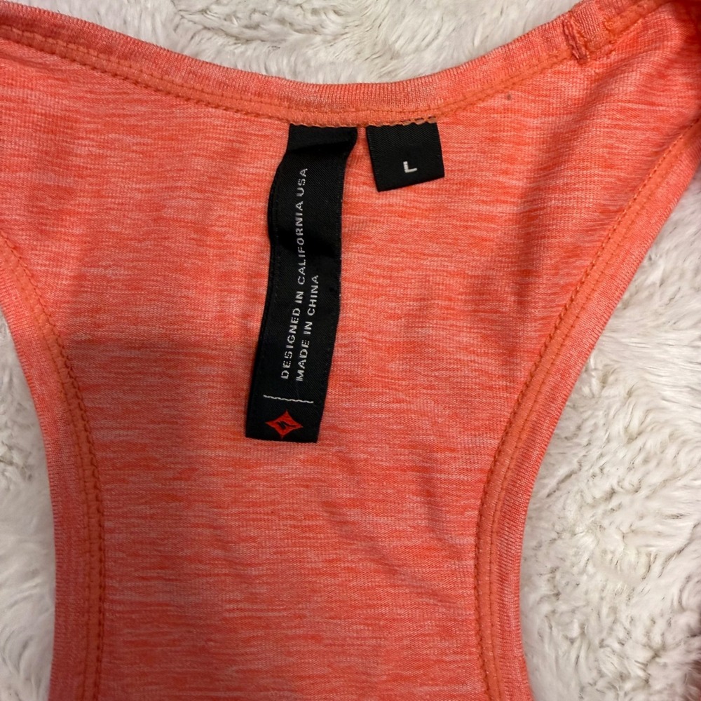 Specialized Shasta Tank Women L Coral Racerback Cycling Rear Zip Pocket Gorpcore - Picture 2 of 10